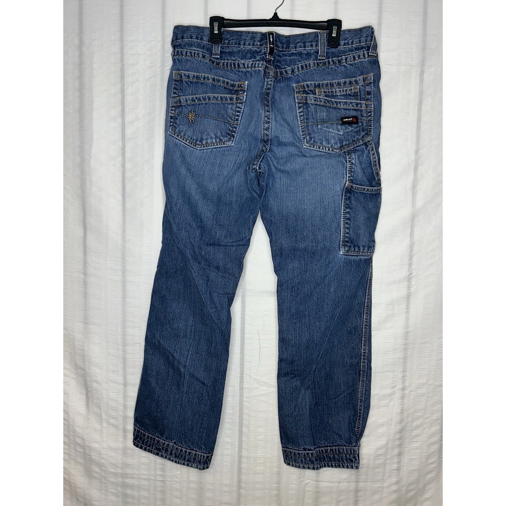 Ariat FR M4 Relaxed Boot Cut Jeans Mens 36x32 Medium Wash Denim 10017262